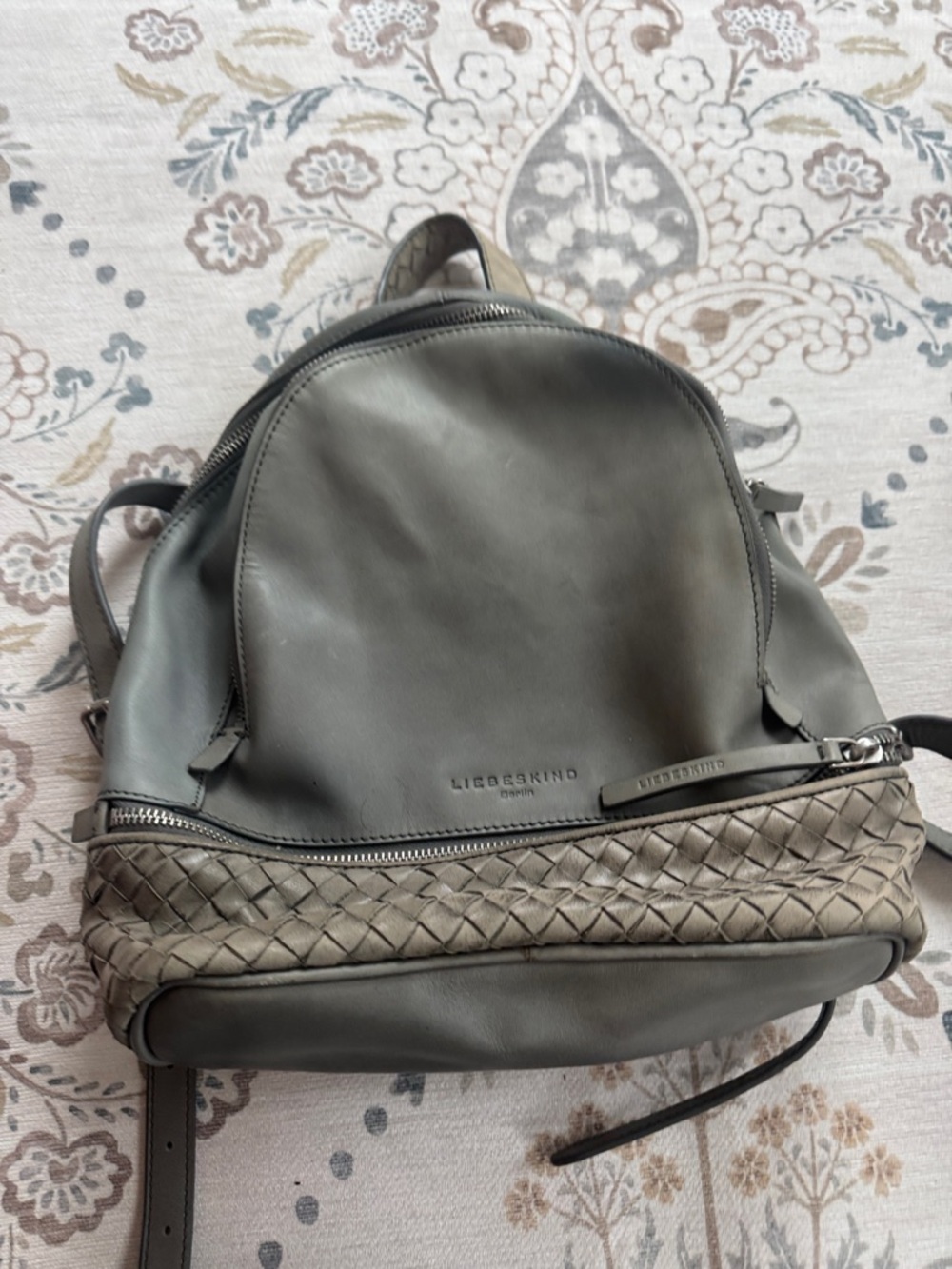 Liebeskind Berlin genuine Leather Woven Accent Backpack